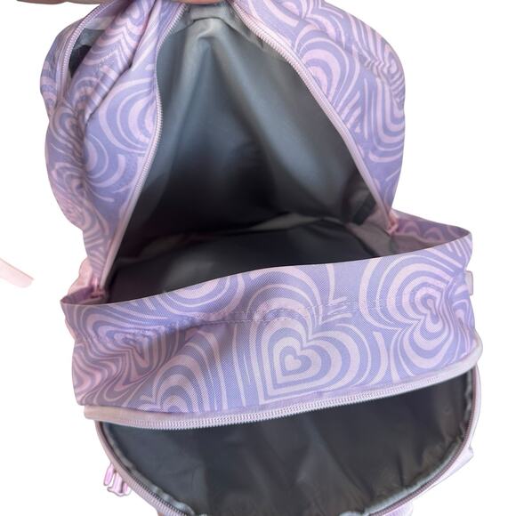 JanSport Main Campus Heavenly Hearts Pink Purple Large School Backpack main image 3
